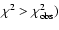 $\chi^2 > \chi^2_{\rm obs})$