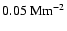 $0.05~{\rm Mm}^{-2}$