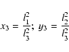 \begin{displaymath}x_3=\frac{l_1^2}{l_3^2};\ y_3=\frac{l_2^2}{l_3^2}
\end{displaymath}