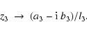 \begin{displaymath}z_3\ \to\ (a_3-{\rm i}~ b_3)/l_{3}.
\end{displaymath}