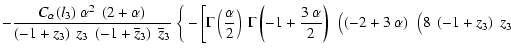 $\displaystyle -
\frac{{C_{\alpha}(l_3)}~{\alpha}^2~\left( 2 + \alpha \right)}{\...
...ft( 8~\left( -1 + z_3 \right) ~z_3\phantom{-1 - 8~z_3 + 8~z_3^2}
\right.\right.$