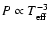$P \propto T_{\rm eff}^{-3}$