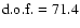 ${\rm d.o.f.}=71.4$