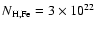 ${N_{\rm H,Fe}=3\times 10^{22}}$