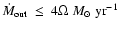 ${\dot{M}_{\rm out}~\leq ~4 {\rm\Omega} ~M_\odot~ {\rm yr}^{-1}}$