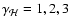 $\gamma_{\mathcal H}=1,2,3$