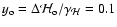 $y_{\rm o}=\Delta {\mathcal H}_{\rm o}/\gamma_{\mathcal
H}=0.1$