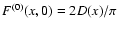 $F^{(0)}(x,0)= 2D(x)/\pi$