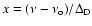 $x=(\nu-\nu_{\rm o})/\Delta_{\rm D}$