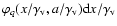 $\varphi_q ({x/\gamma_{\rm v}},{a/\gamma_{\rm
v}}){\rm d}x/\gamma_{\rm v}$