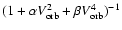 $(1 + \alpha V_{\rm orb}^2 + \beta V_{\rm orb}^4)^{-1}$