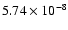 $5.74\times10^{-8}$