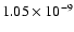 $1.05\times10^{-9}$