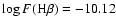 $\log
F({\rm H}\beta) = -10.12$