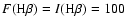 $F({\rm H}\beta)= I({\rm H}\beta) = 100$