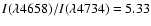 $I(\lambda4658)/I(\lambda4734)=5.33$