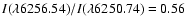 $I(\lambda6256.54)/I(\lambda6250.74)=0.56$