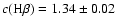 $c({\rm H}\beta)=1.34\pm0.02$