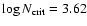 $\log N_{\rm crit}=3.62$
