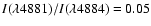 $I(\lambda4881)/I(\lambda4884)=0.05$