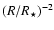 $(R/R_\star)^{-2}$
