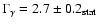 $\Gamma_{\gamma} = 2.7 \pm 0.2_{\rm stat}$