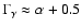 $\Gamma_\gamma \approx \alpha+0.5$