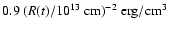$0.9~(R(t)/10^{13}~\rm
cm)^{-2}~\rm erg/cm^3$