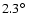 $2.3\hbox{$^\circ$ }$