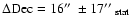 $\Delta{\rm Dec} = 16\hbox{$^{\prime\prime}$ }
\pm 17\hbox{$^{\prime\prime}$ }_{\rm stat}$