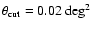$\theta_{\rm cut} = 0.02~\rm deg^2$