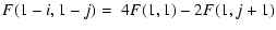 $\displaystyle F(1-i,1-j) = \; 4 F(1,1) - 2F(1,j+1)$