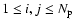 $1 \leq i, j \leq N_{\rm p}$