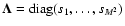 $\vec{\Lambda}={\rm diag}(s_1,\ldots,s_{M^2})$