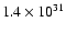 $1.4\times 10^{31}$