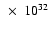 $~\times~ 10^{32}$