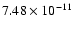 $7.48\times 10^{-11}$