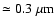 $\simeq 0.3 ~\mu{\rm m}$