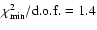 $\chi^2_{\rm min}/{\rm d.o.f.}=1.4$