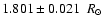 $1.801 \pm 0.021~~{R}_{\odot}$