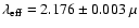 $\lambda_{\rm eff} = 2.176 \pm 0.003~\mu$