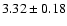 $ 3.32 \pm 0.18 $