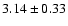 $ 3.14 \pm 0.33 $