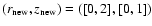 $(r_{\rm new},z_{\rm new})=([0,2],[0,1])$