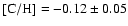 $[{\rm C/H}] = -0.12 \pm 0.05$