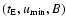 $({t_{{{\rm E}}}},{u_{{{\rm min}}}},B)$