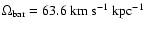 $\Omega_{\rm bar}= 63.6~ {\rm km~s^{-1}~kpc^{-1}}$