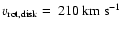$v_{{\rm rot,disk}}= ~ 210~ {\rm km}~{\rm s}^{-1}$