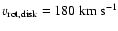 $v_{{\rm rot,disk}}=180~ {\rm km~s}^{-1}$