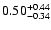 $\rm0.50^{+0.44}_{-0.34}$
